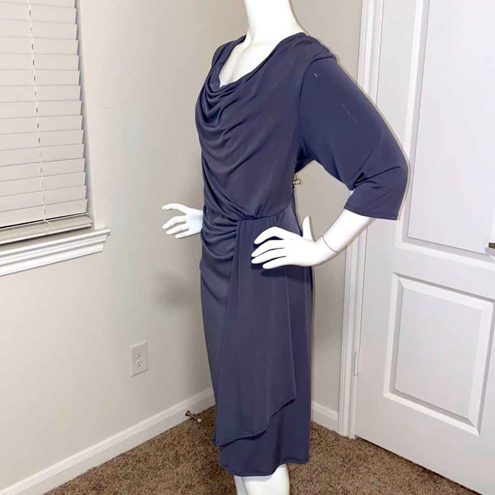 Cato Woman Plus Grey Dress 3/4 Sleeve - Picture 3 of 6
